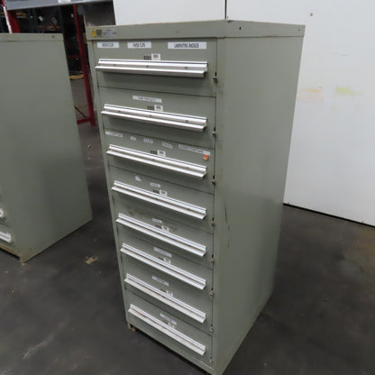 Stanley Vidmar 8 Drawer Small Parts Tools Storage Shop Cabinet 22.5" x 28" x 59"