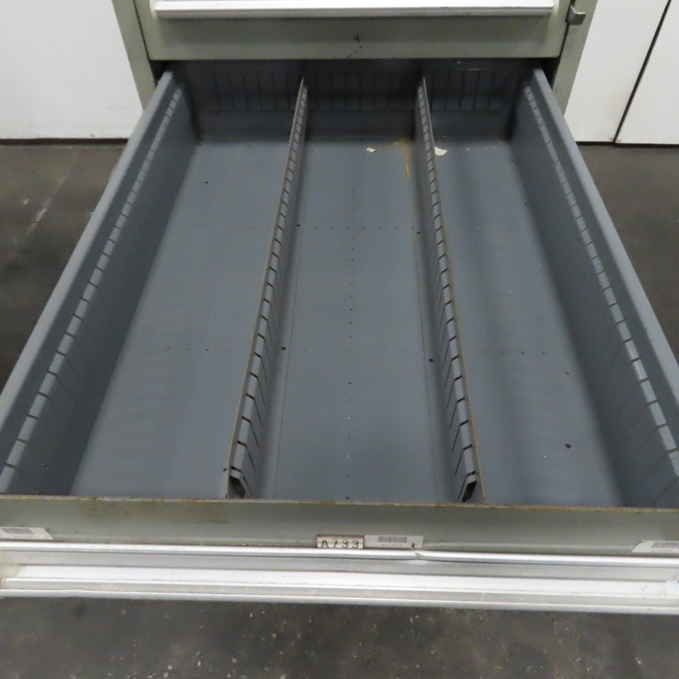 Stanley Vidmar 8 Drawer Small Parts Tools Storage Shop Cabinet 22.5" x 28" x 59"