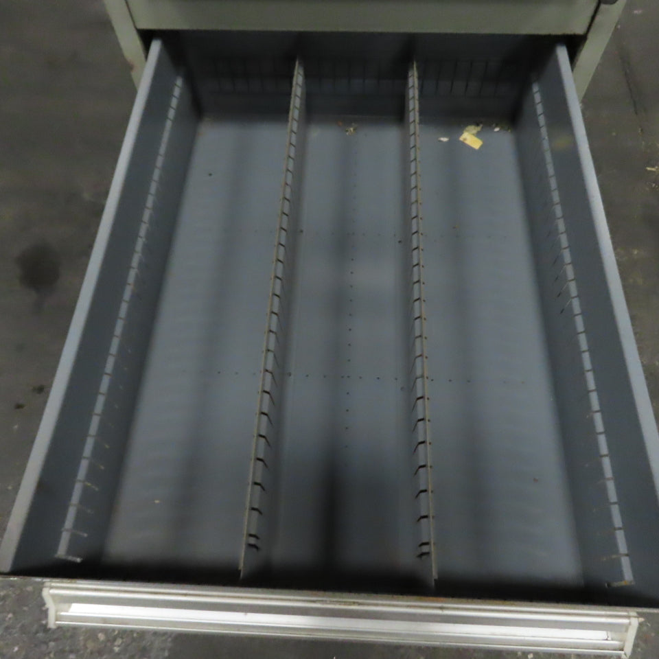Stanley Vidmar 8 Drawer Small Parts Tools Storage Shop Cabinet 22.5" x 28" x 59"