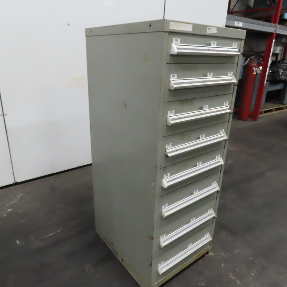 Stanley Vidmar 8 Drawer Small Parts Tools Storage Shop Cabinet 22.5" x 28" x 59"