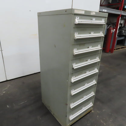 Stanley Vidmar 8 Drawer Small Parts Tools Storage Shop Cabinet 22.5" x 28" x 59"