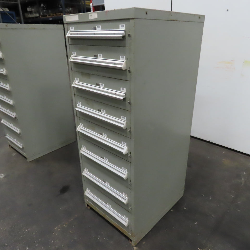 Stanley Vidmar 8 Drawer Small Parts Tools Storage Shop Cabinet 22.5" x 28" x 59"
