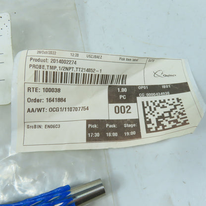 Quincy TT214852AN20P8S-1 2014002274 Temperature Probe 1/2NPT