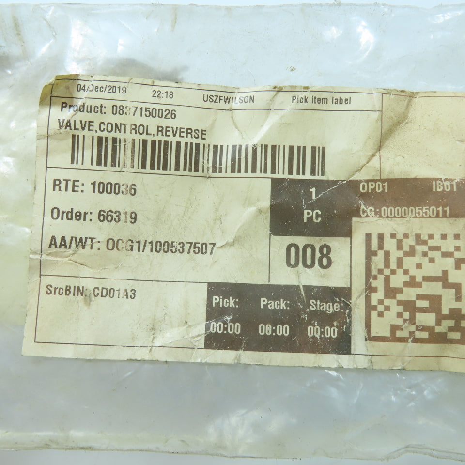 Cash 0837150026 Reverse Control Valve 1/4" NPT 75-175 PSI