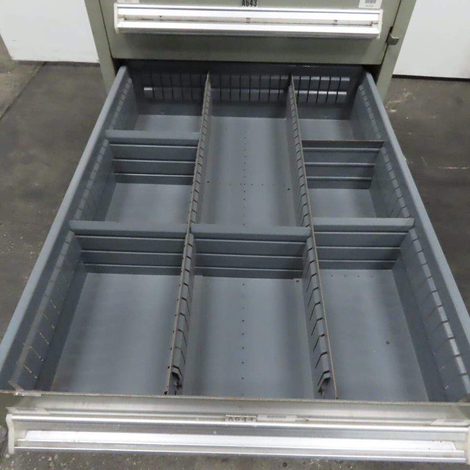 Stanley Vidmar 8 Drawer Small Parts Tools Storage Shop Cabinet 22.5" x 28" x 59"
