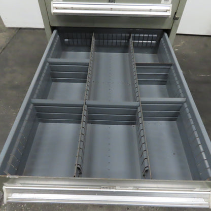 Stanley Vidmar 8 Drawer Small Parts Tools Storage Shop Cabinet 22.5" x 28" x 59"