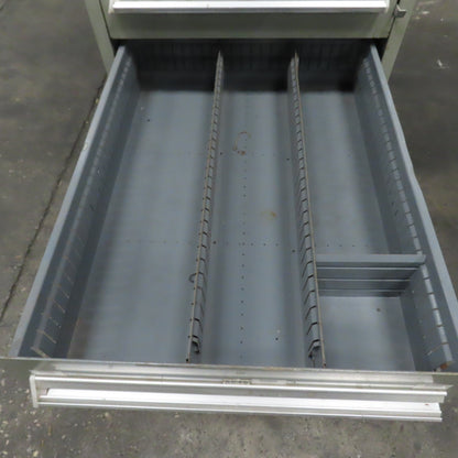 Stanley Vidmar 8 Drawer Small Parts Tools Storage Shop Cabinet 22.5" x 28" x 59"