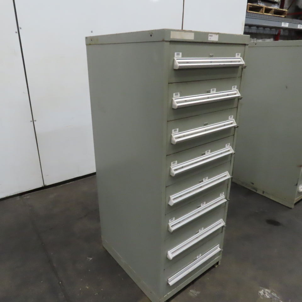 Stanley Vidmar 8 Drawer Small Parts Tools Storage Shop Cabinet 22.5" x 28" x 59"