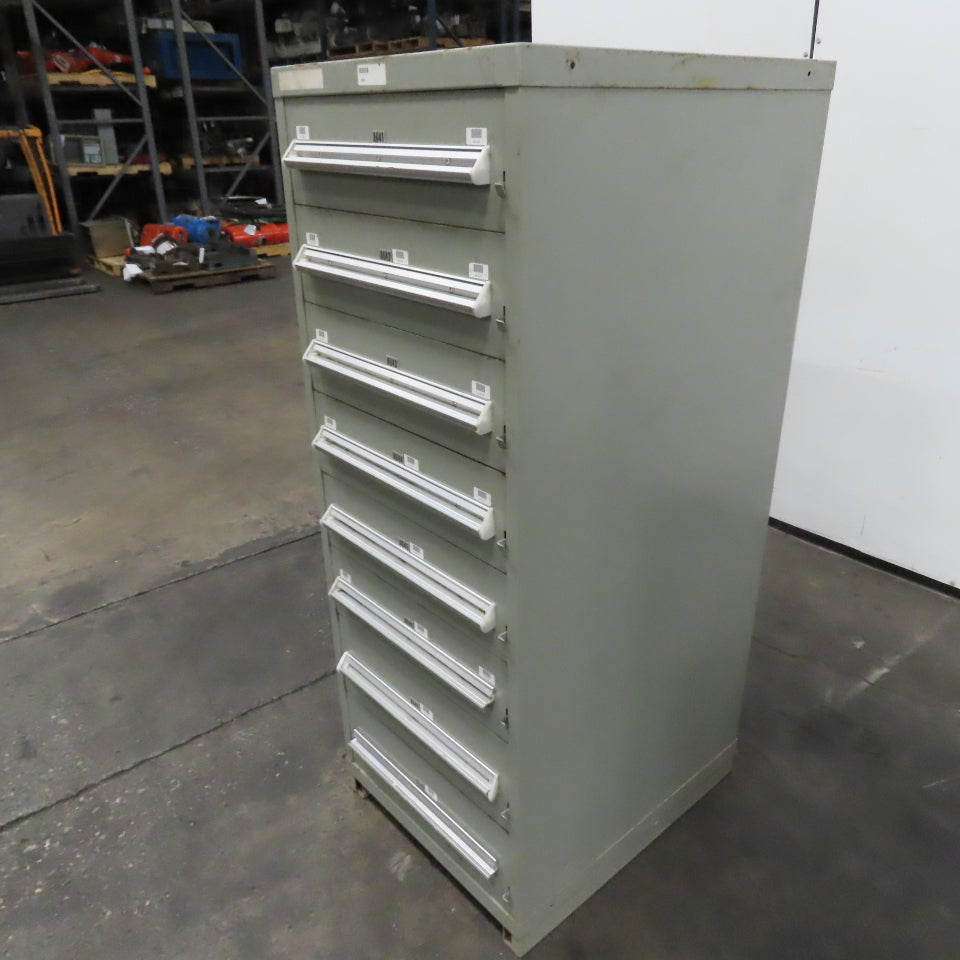 Stanley Vidmar 8 Drawer Small Parts Tools Storage Shop Cabinet 22.5" x 28" x 59"