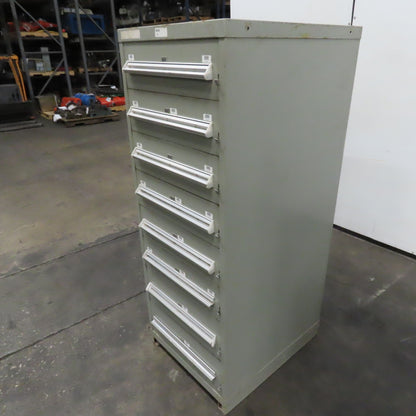 Stanley Vidmar 8 Drawer Small Parts Tools Storage Shop Cabinet 22.5" x 28" x 59"