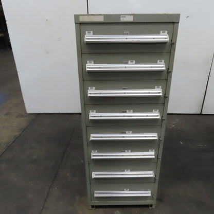 Stanley Vidmar 8 Drawer Small Parts Tools Storage Shop Cabinet 22.5" x 28" x 59"