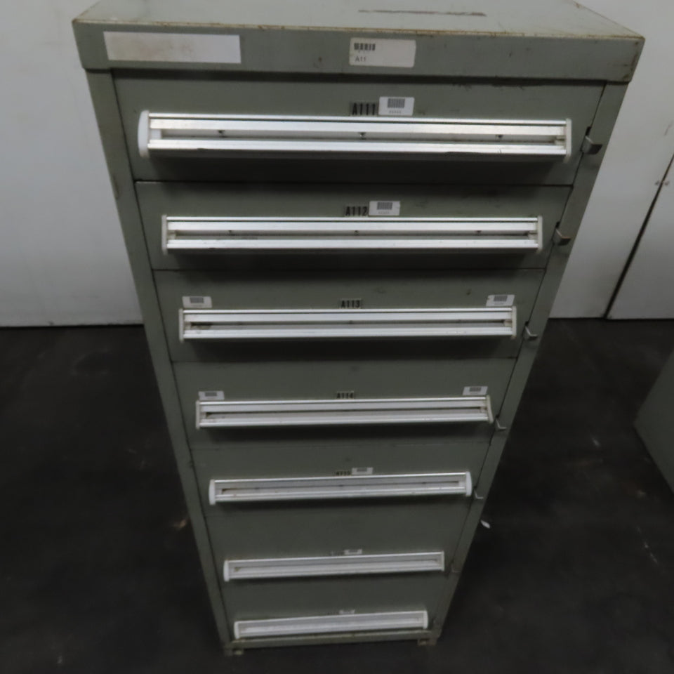 Stanley Vidmar 7 Drawer Small Parts Tools Storage Shop Cabinet 22.5" x 28" x 59"