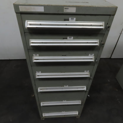 Stanley Vidmar 7 Drawer Small Parts Tools Storage Shop Cabinet 22.5" x 28" x 59"