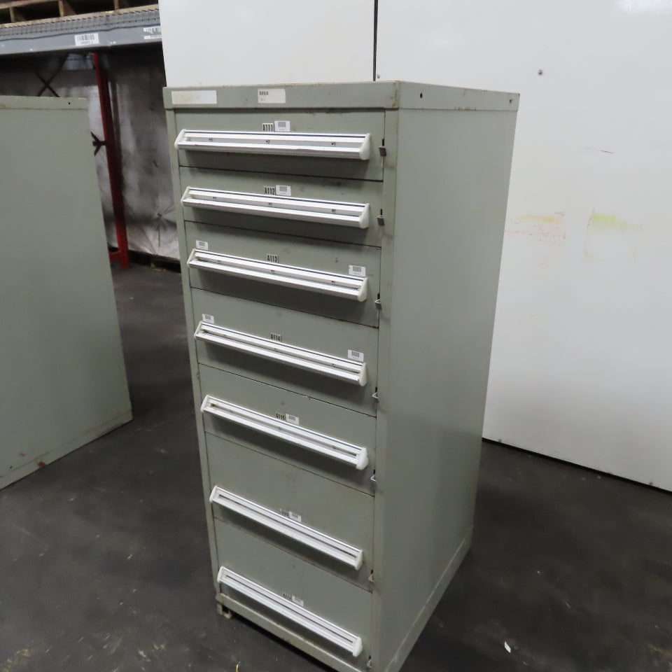 Stanley Vidmar 7 Drawer Small Parts Tools Storage Shop Cabinet 22.5" x 28" x 59"