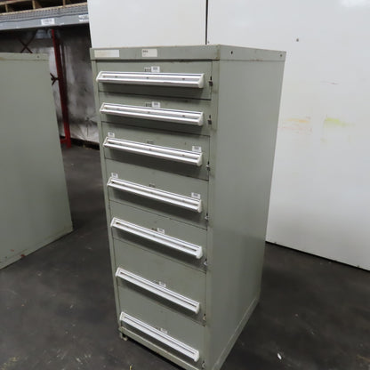 Stanley Vidmar 7 Drawer Small Parts Tools Storage Shop Cabinet 22.5" x 28" x 59"
