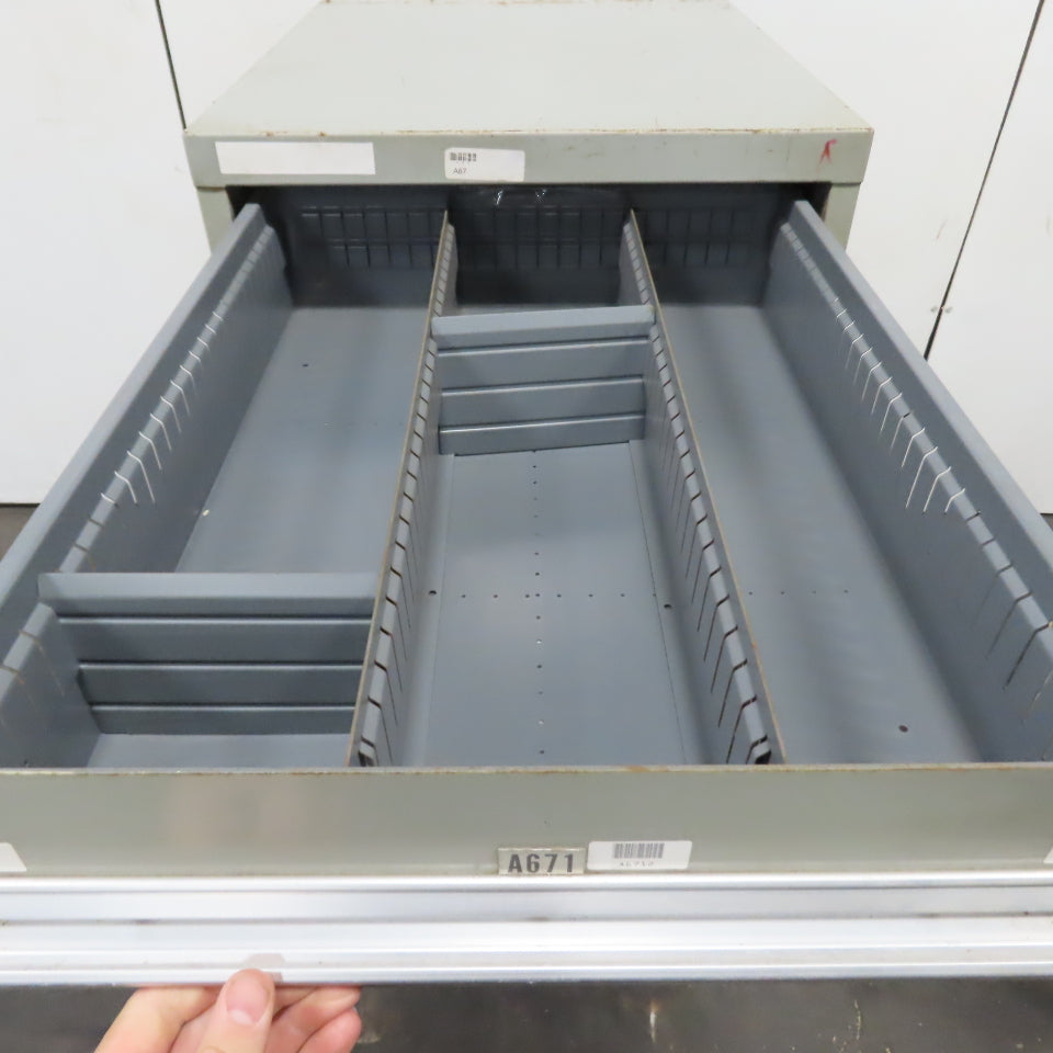 Stanley Vidmar 8 Drawer Small Parts Tools Storage Shop Cabinet 22.5" x 28" x 59"