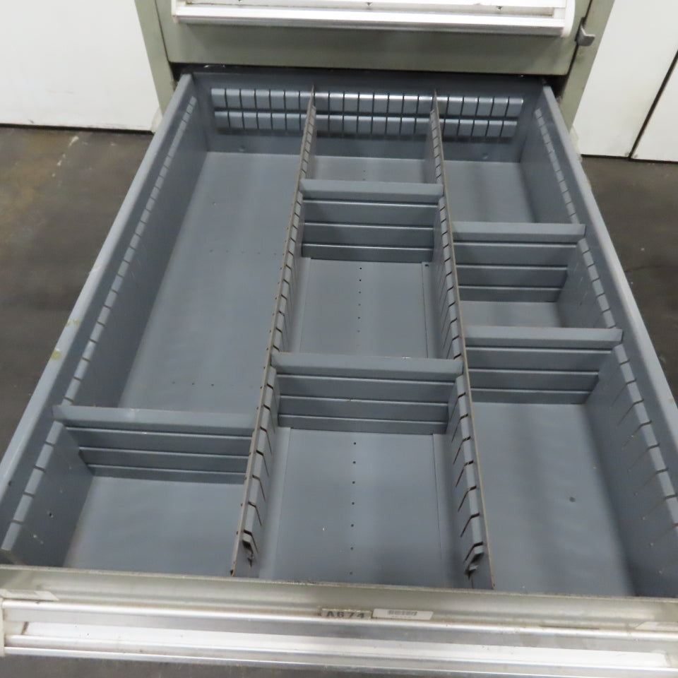 Stanley Vidmar 8 Drawer Small Parts Tools Storage Shop Cabinet 22.5" x 28" x 59"