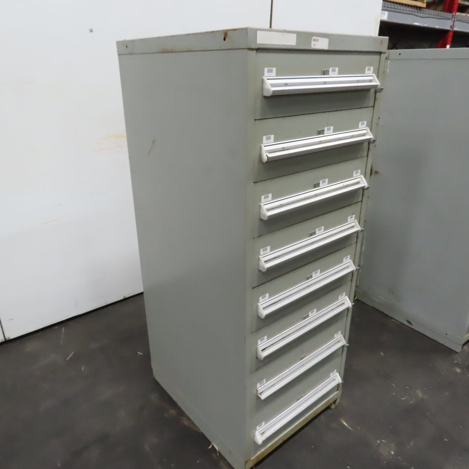 Stanley Vidmar 8 Drawer Small Parts Tools Storage Shop Cabinet 22.5" x 28" x 59"