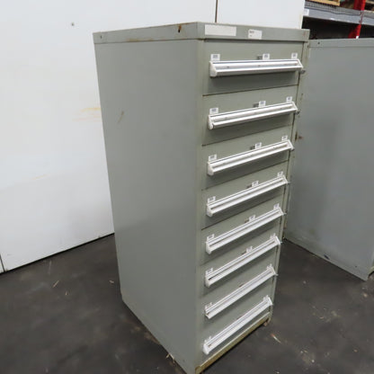 Stanley Vidmar 8 Drawer Small Parts Tools Storage Shop Cabinet 22.5" x 28" x 59"