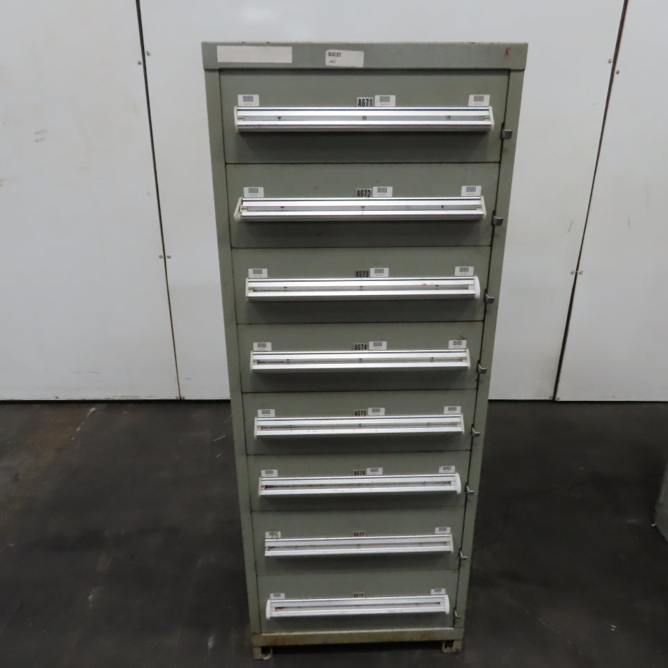 Stanley Vidmar 8 Drawer Small Parts Tools Storage Shop Cabinet 22.5" x 28" x 59"