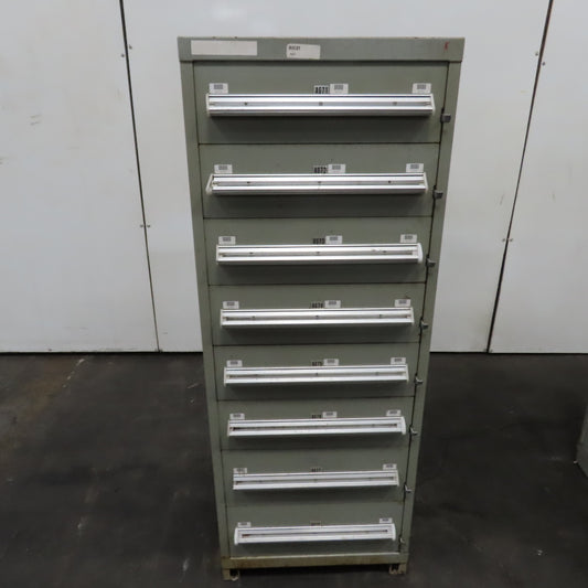 Stanley Vidmar 8 Drawer Small Parts Tools Storage Shop Cabinet 22.5" x 28" x 59"