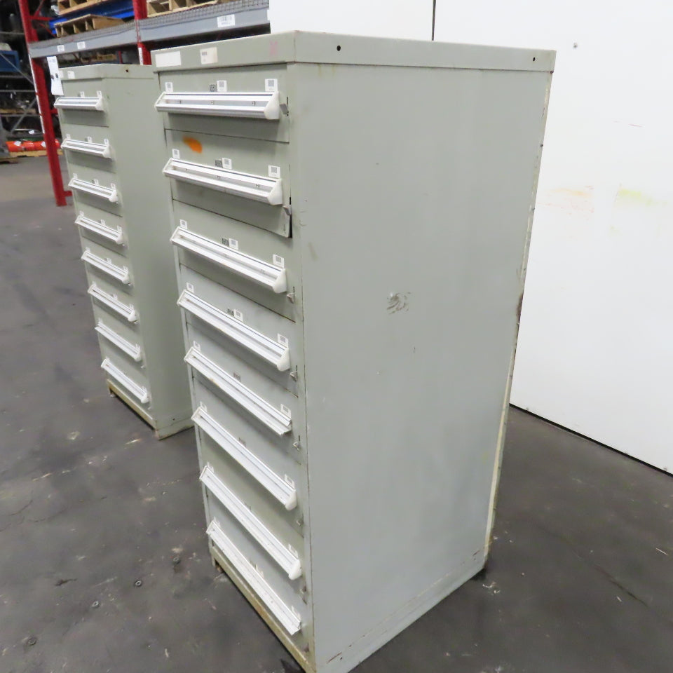 Stanley Vidmar 8 Drawer Small Parts Tools Storage Shop Cabinet 22.5" x 28" x 59"