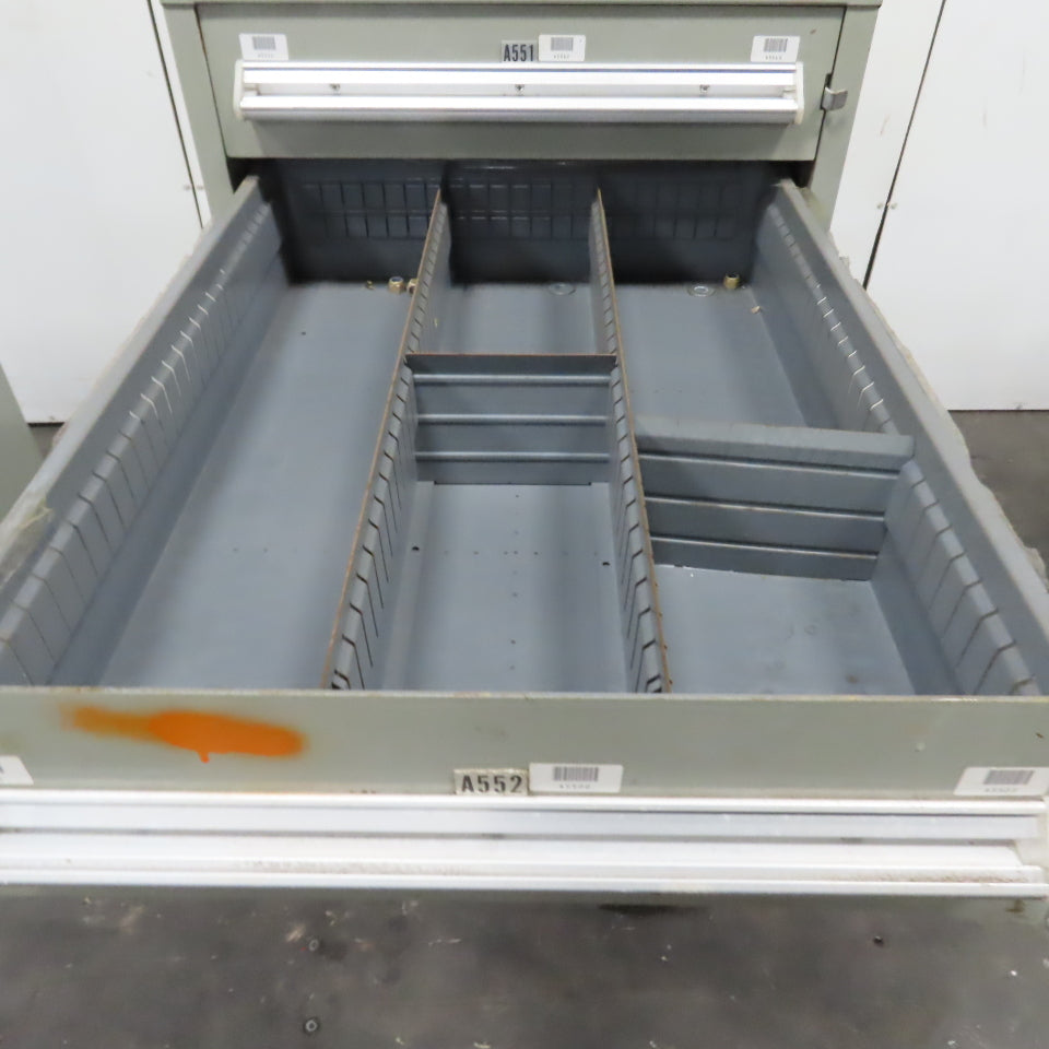 Stanley Vidmar 8 Drawer Small Parts Tools Storage Shop Cabinet 22.5" x 28" x 59"