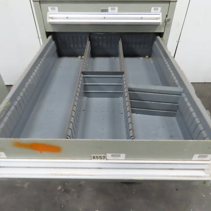 Stanley Vidmar 8 Drawer Small Parts Tools Storage Shop Cabinet 22.5" x 28" x 59"