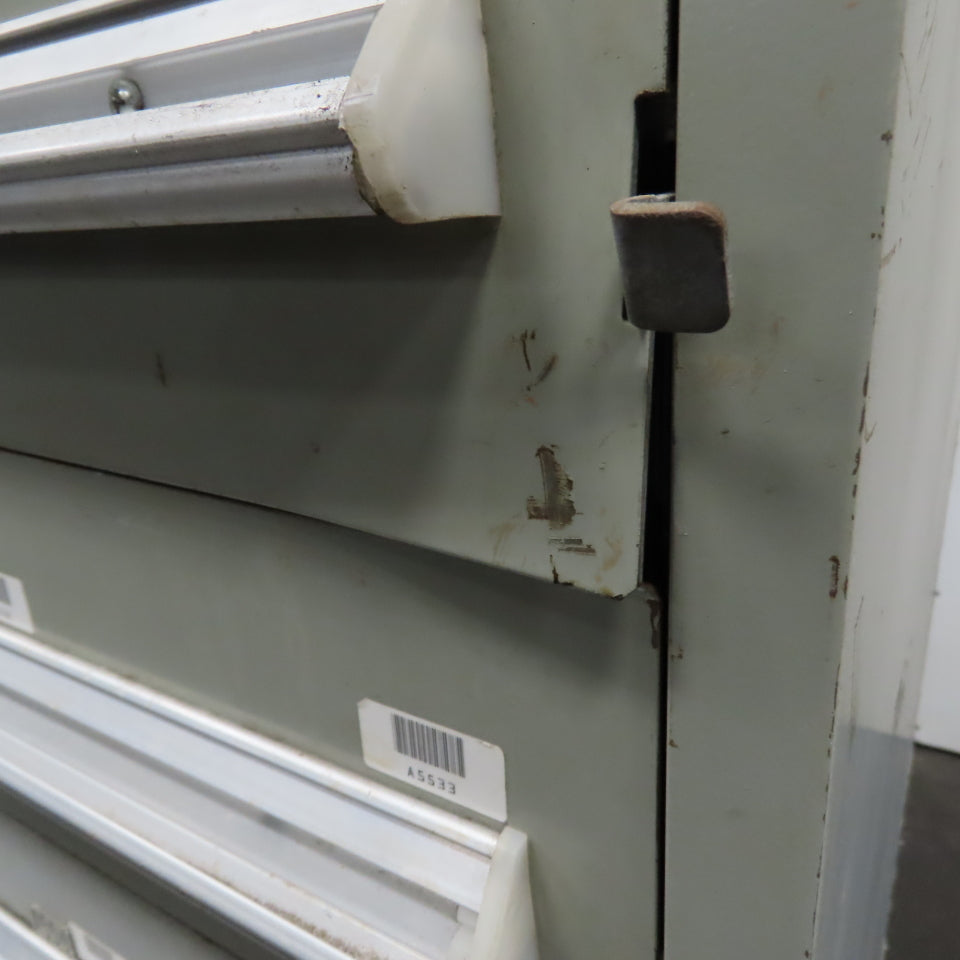 Stanley Vidmar 8 Drawer Small Parts Tools Storage Shop Cabinet 22.5" x 28" x 59"