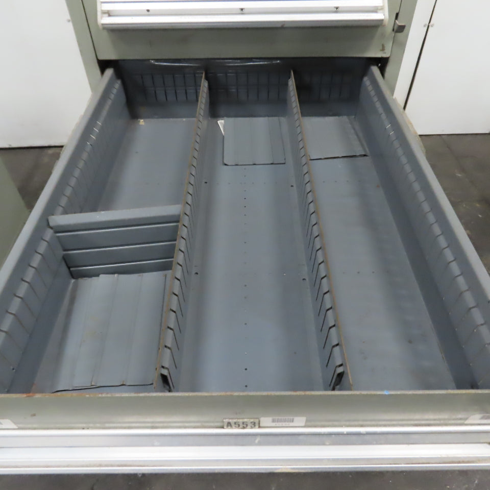 Stanley Vidmar 8 Drawer Small Parts Tools Storage Shop Cabinet 22.5" x 28" x 59"