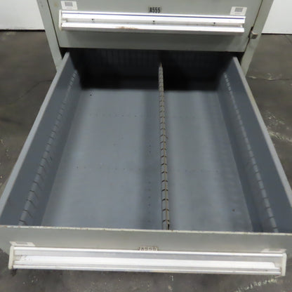 Stanley Vidmar 8 Drawer Small Parts Tools Storage Shop Cabinet 22.5" x 28" x 59"
