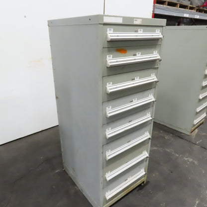 Stanley Vidmar 8 Drawer Small Parts Tools Storage Shop Cabinet 22.5" x 28" x 59"