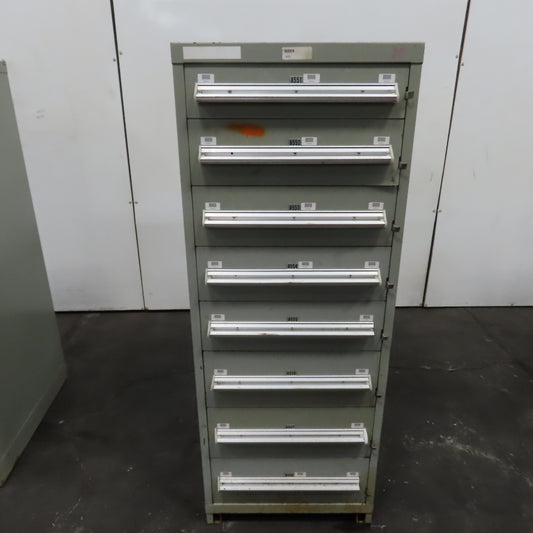 Stanley Vidmar 8 Drawer Small Parts Tools Storage Shop Cabinet 22.5" x 28" x 59"