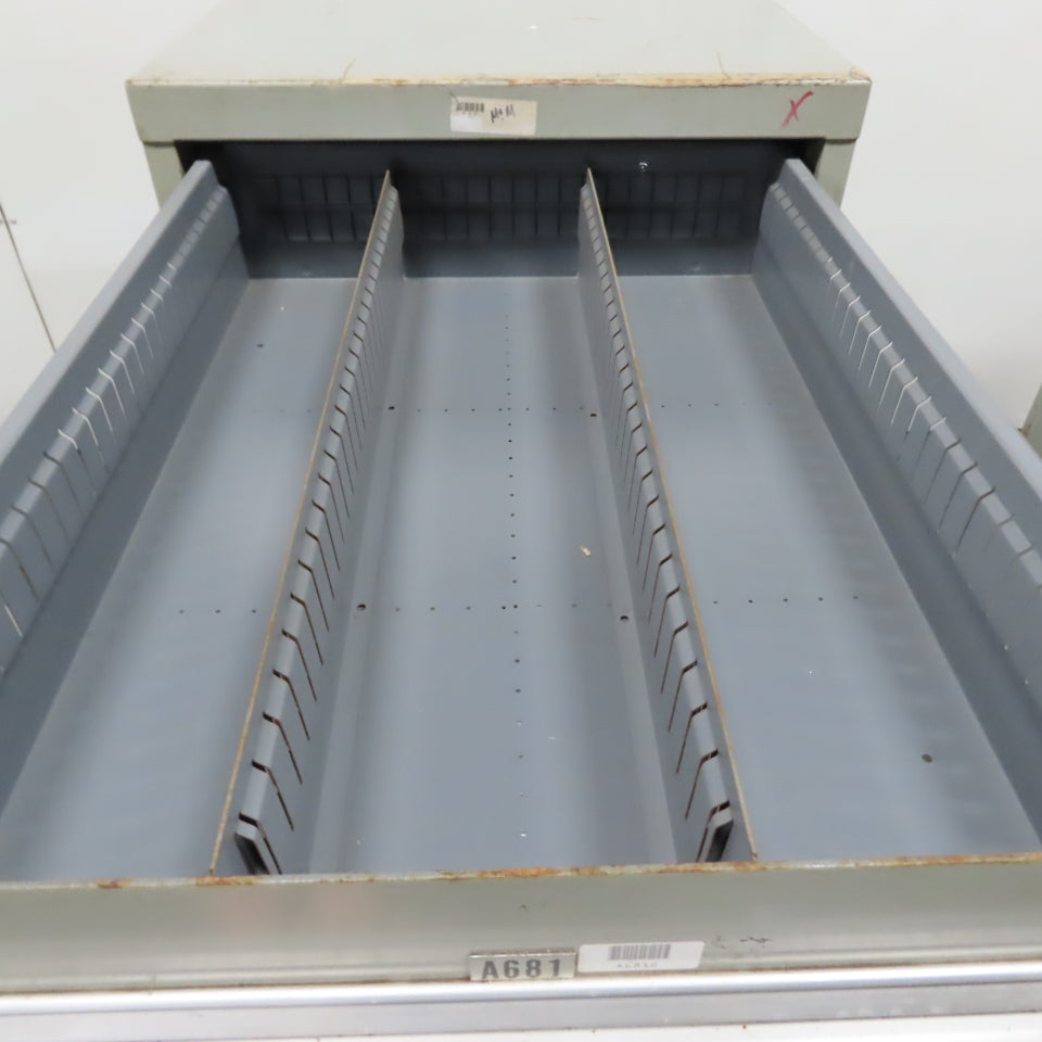 Stanley Vidmar 8 Drawer Small Parts Tools Storage Shop Cabinet 22.5" x 28" x 59"