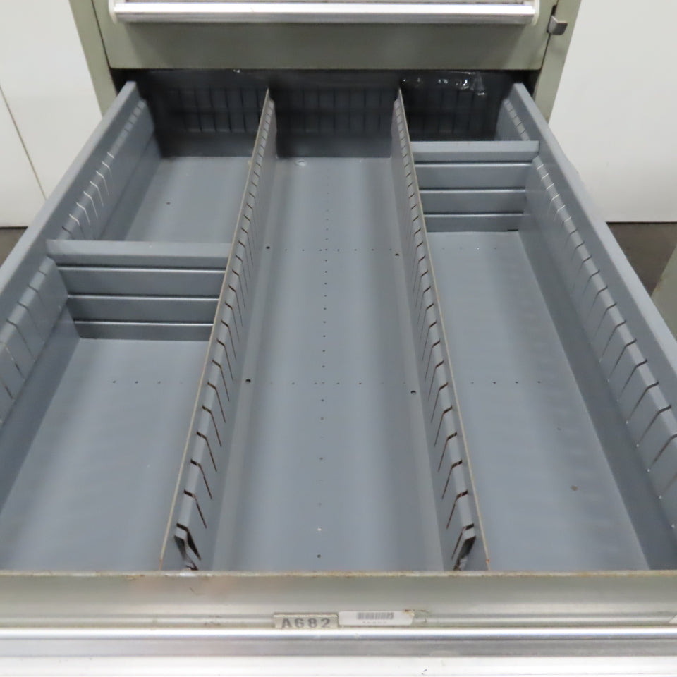 Stanley Vidmar 8 Drawer Small Parts Tools Storage Shop Cabinet 22.5" x 28" x 59"