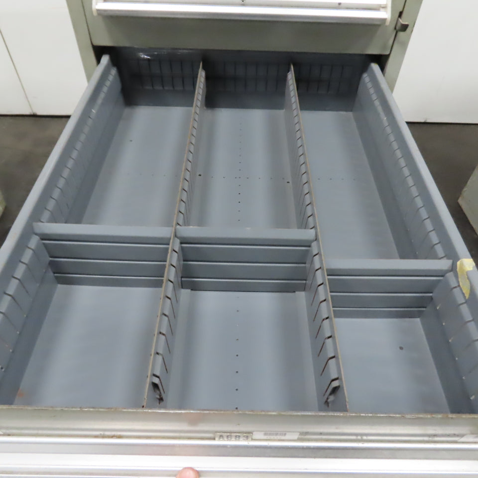 Stanley Vidmar 8 Drawer Small Parts Tools Storage Shop Cabinet 22.5" x 28" x 59"