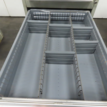 Stanley Vidmar 8 Drawer Small Parts Tools Storage Shop Cabinet 22.5" x 28" x 59"