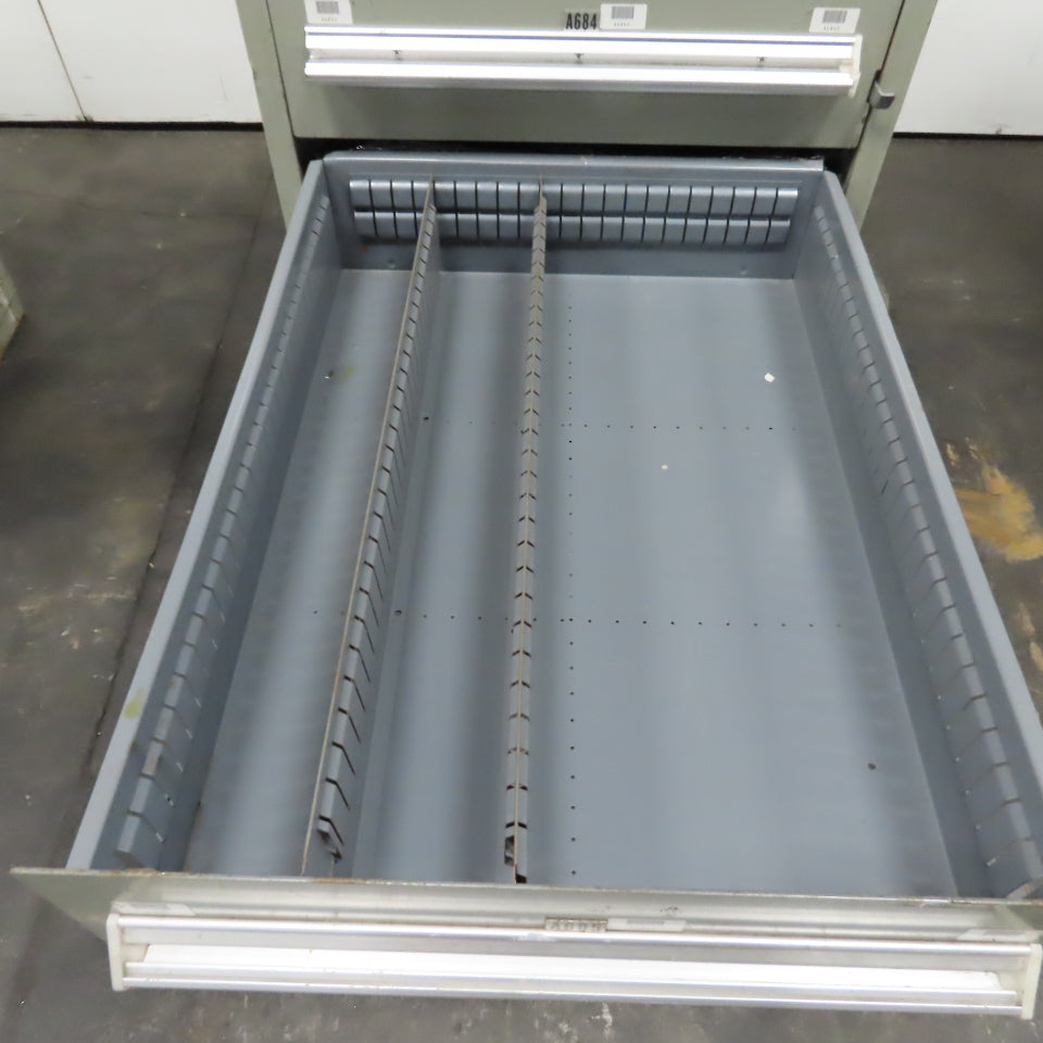 Stanley Vidmar 8 Drawer Small Parts Tools Storage Shop Cabinet 22.5" x 28" x 59"