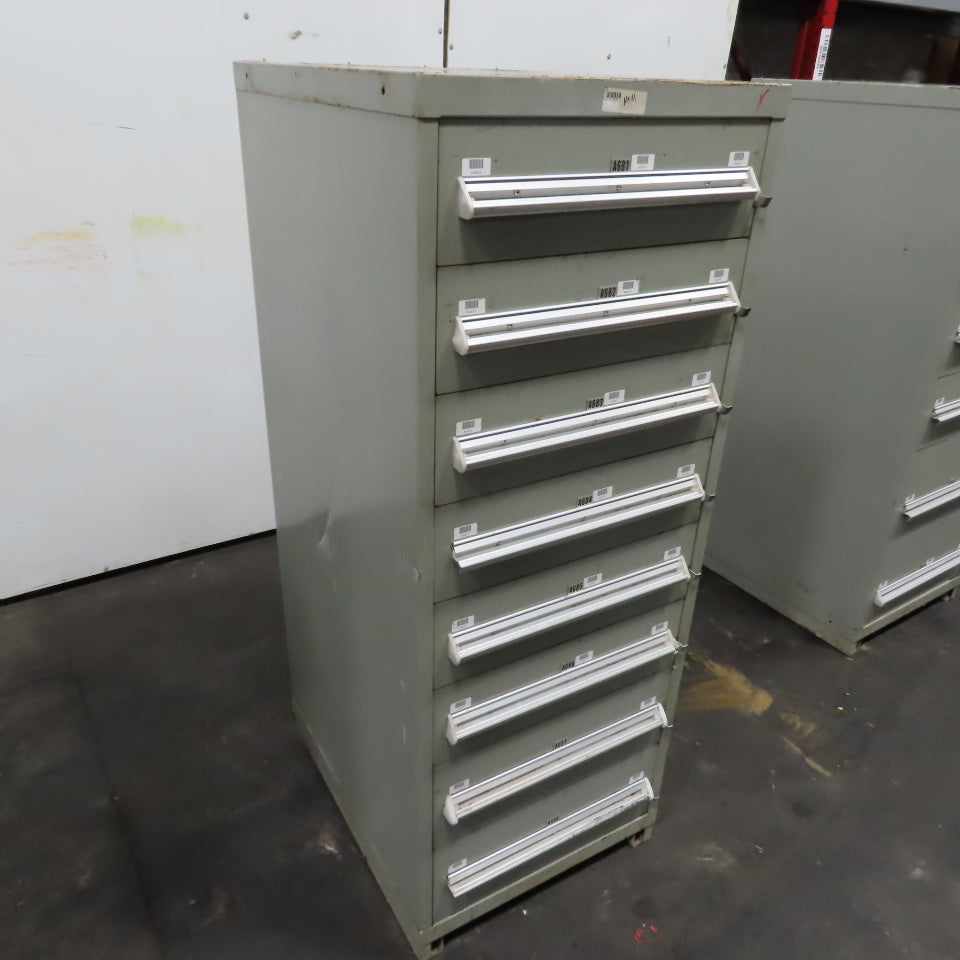 Stanley Vidmar 8 Drawer Small Parts Tools Storage Shop Cabinet 22.5" x 28" x 59"