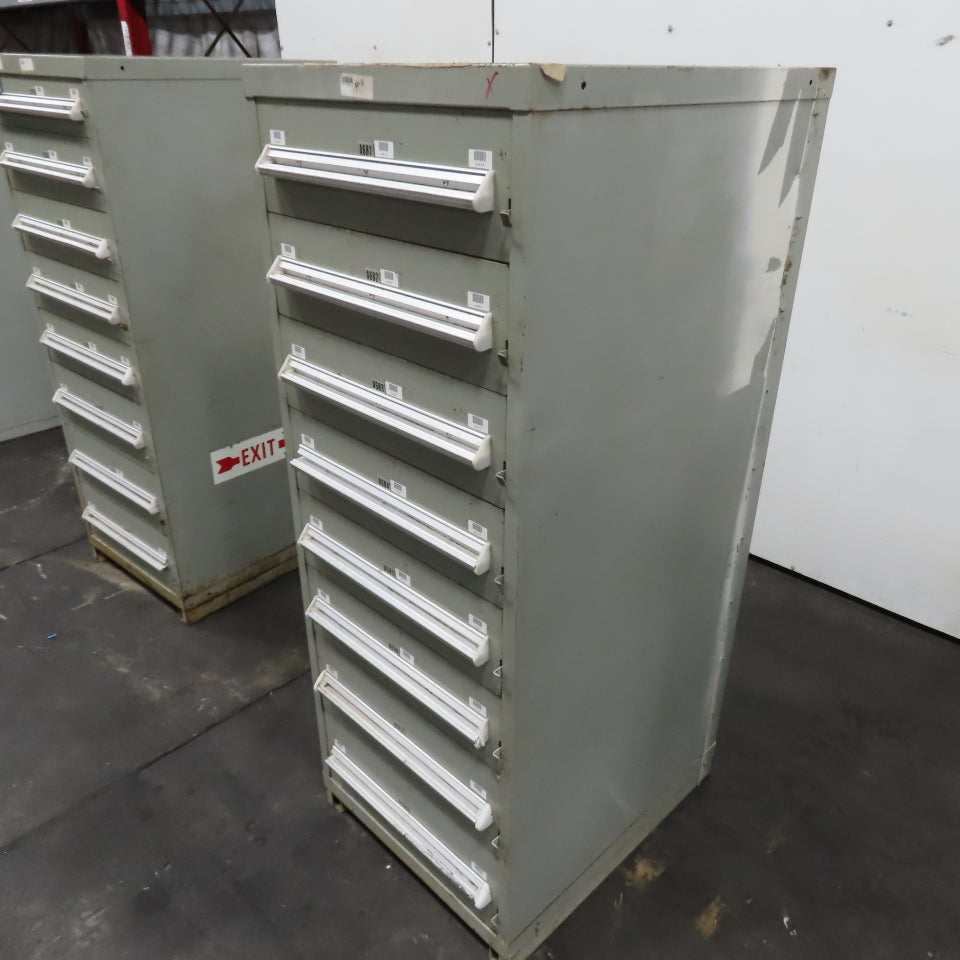 Stanley Vidmar 8 Drawer Small Parts Tools Storage Shop Cabinet 22.5" x 28" x 59"