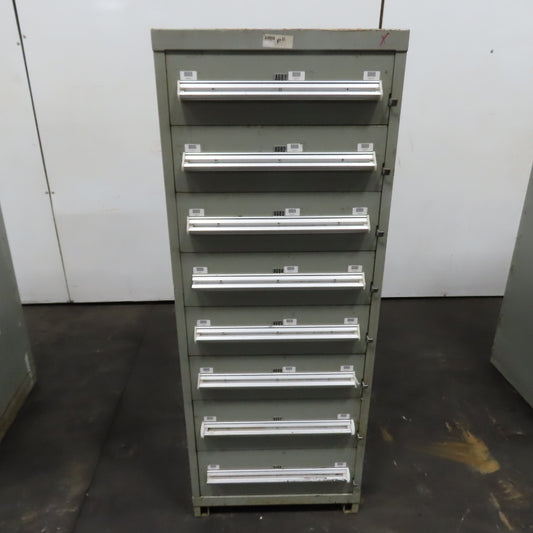 Stanley Vidmar 8 Drawer Small Parts Tools Storage Shop Cabinet 22.5" x 28" x 59"