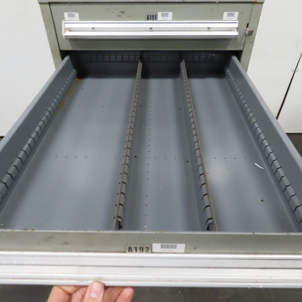 Stanley Vidmar 7 Drawer Small Parts Tools Storage Shop Cabinet 22.5" x 28" x 59"