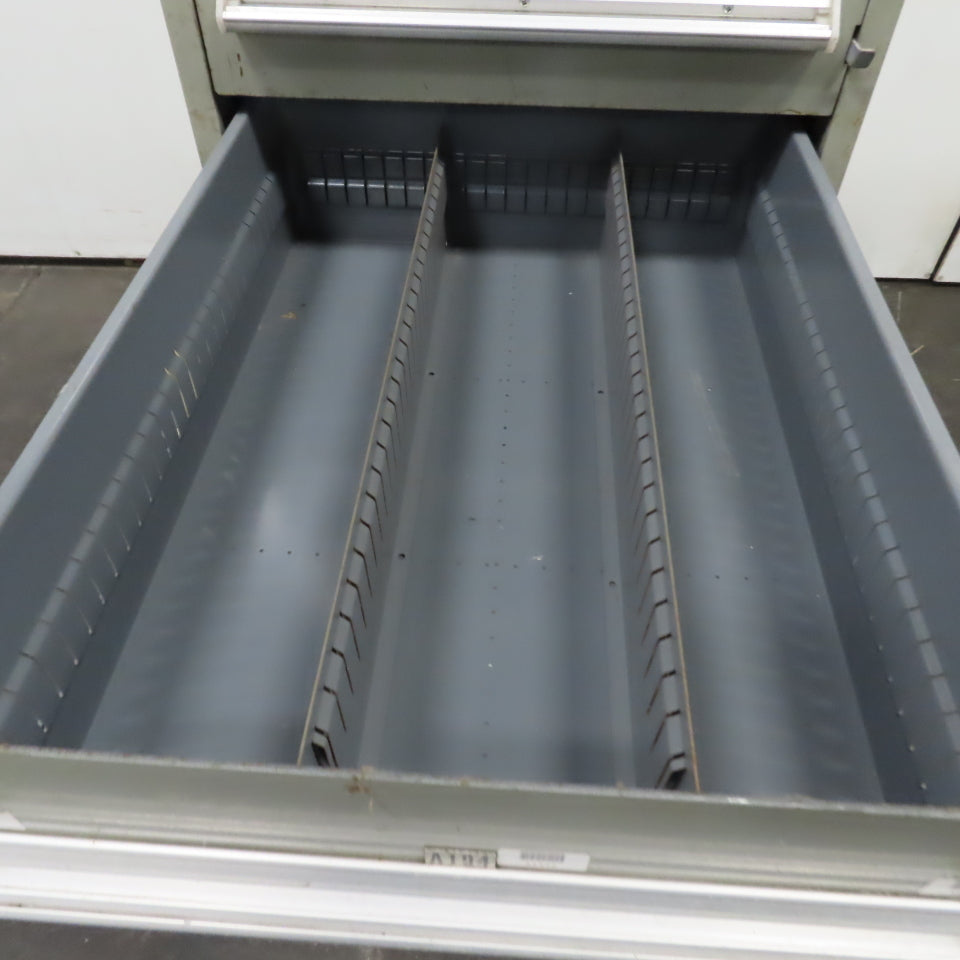 Stanley Vidmar 7 Drawer Small Parts Tools Storage Shop Cabinet 22.5" x 28" x 59"