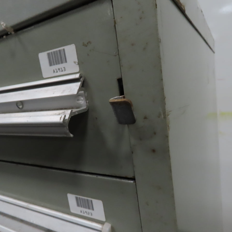 Stanley Vidmar 7 Drawer Small Parts Tools Storage Shop Cabinet 22.5" x 28" x 59"