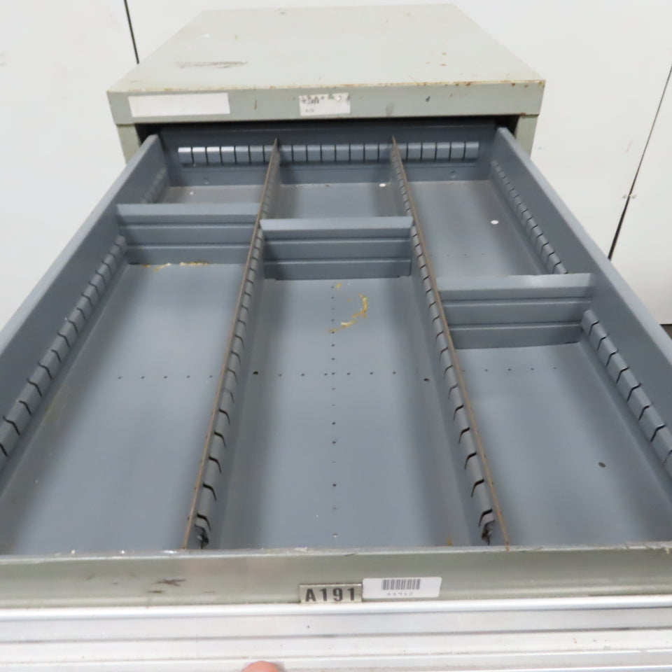 Stanley Vidmar 7 Drawer Small Parts Tools Storage Shop Cabinet 22.5" x 28" x 59"