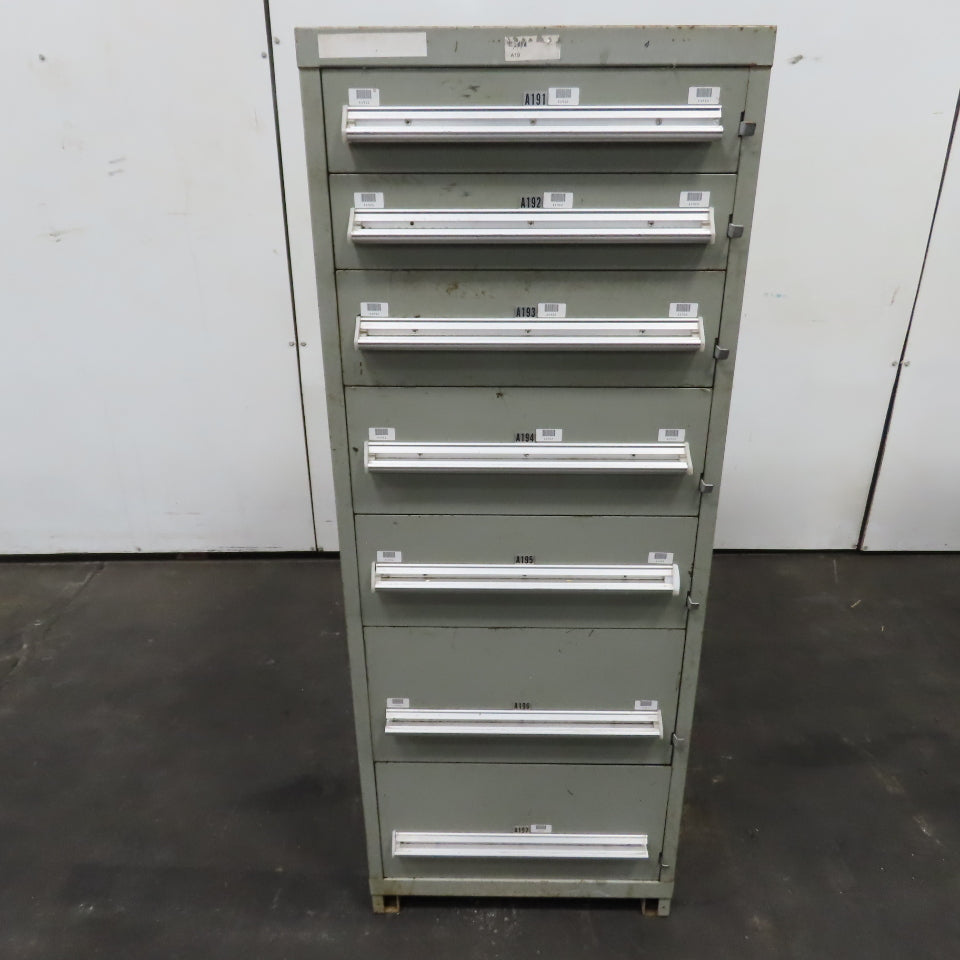 Stanley Vidmar 7 Drawer Small Parts Tools Storage Shop Cabinet 22.5" x 28" x 59"