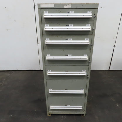 Stanley Vidmar 7 Drawer Small Parts Tools Storage Shop Cabinet 22.5" x 28" x 59"