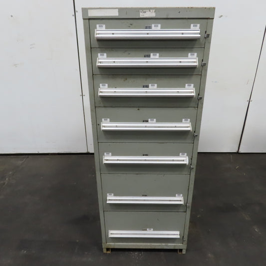 Stanley Vidmar 7 Drawer Small Parts Tools Storage Shop Cabinet 22.5" x 28" x 59"
