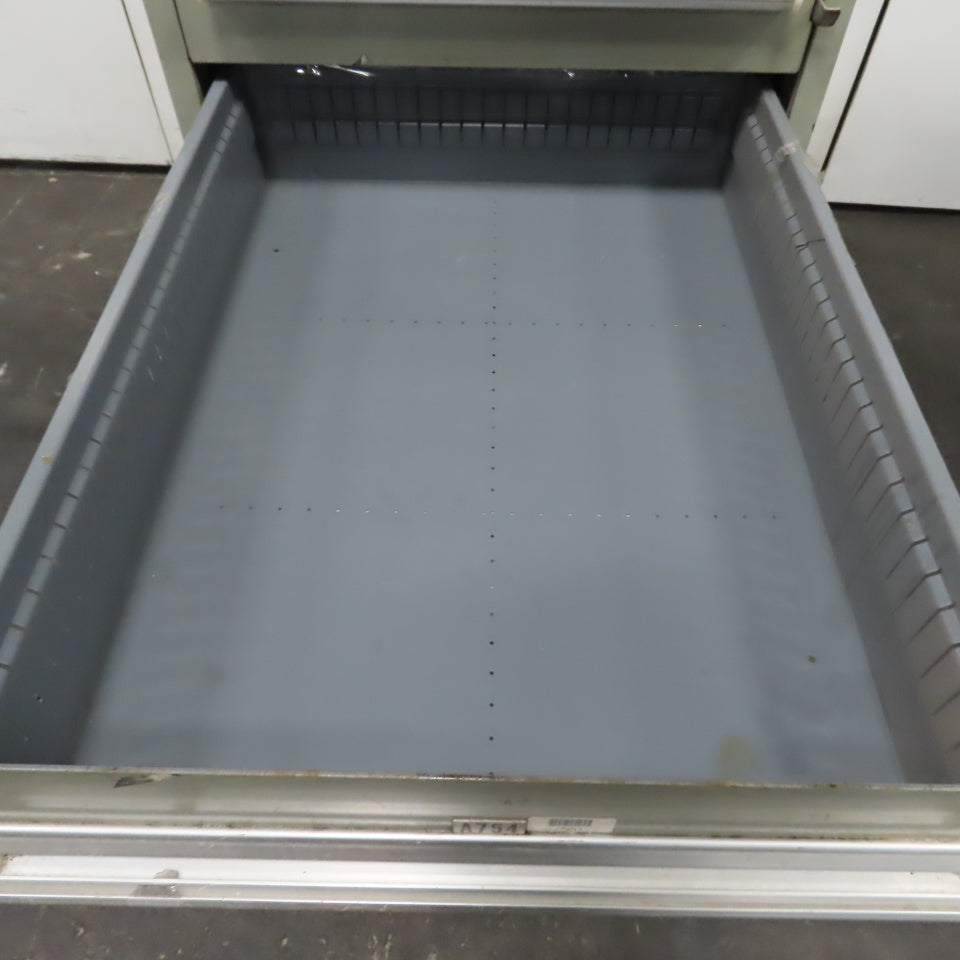 Stanley Vidmar 8 Drawer Small Parts Tools Storage Shop Cabinet 22.5" x 28" x 59"