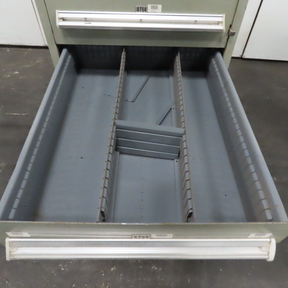 Stanley Vidmar 8 Drawer Small Parts Tools Storage Shop Cabinet 22.5" x 28" x 59"